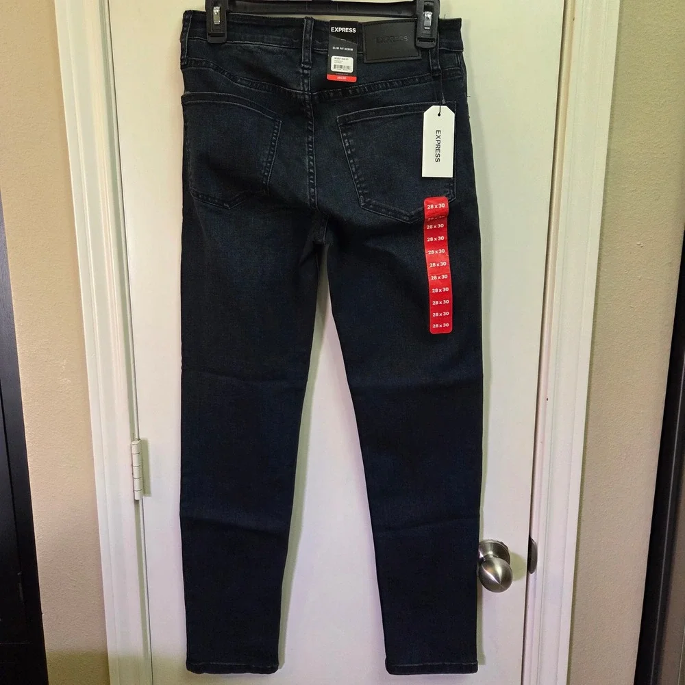 Express Slim Fit Denim Jeans Blue Indigo Dark Wash 28x30 NWT EX005553